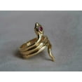 thumbnail image 2 of 0.80cts Round Cut Pink Ruby Women's Cocktail Snake-Coil Ring 14k Yellow Gold Plated -6, 2 of 5