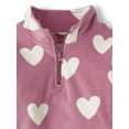 thumbnail image 2 of The Children's Place Girls Long Sleeve Half Zip Fleece Pullover, Sizes XS-XXL, 2 of 3