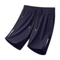 thumbnail image 4 of BVOFAR Big and Tall Shorts for Men Elastic Waist Drawstring Gym Shorts Lightweight Quick Dry Athletic Workout Shorts with Zipper Pockets Dark Blue XXXL, 4 of 9