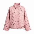 thumbnail image 4 of Aloohaidyvio Women's Polka Dot Jackets Fall Trendy Lightweight Stand Collar Coat Zip Up Outerwear with Pockets, 4 of 7