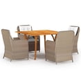 thumbnail image 1 of vidaXL 5 Piece Garden Dining Set Brown, 1 of 5