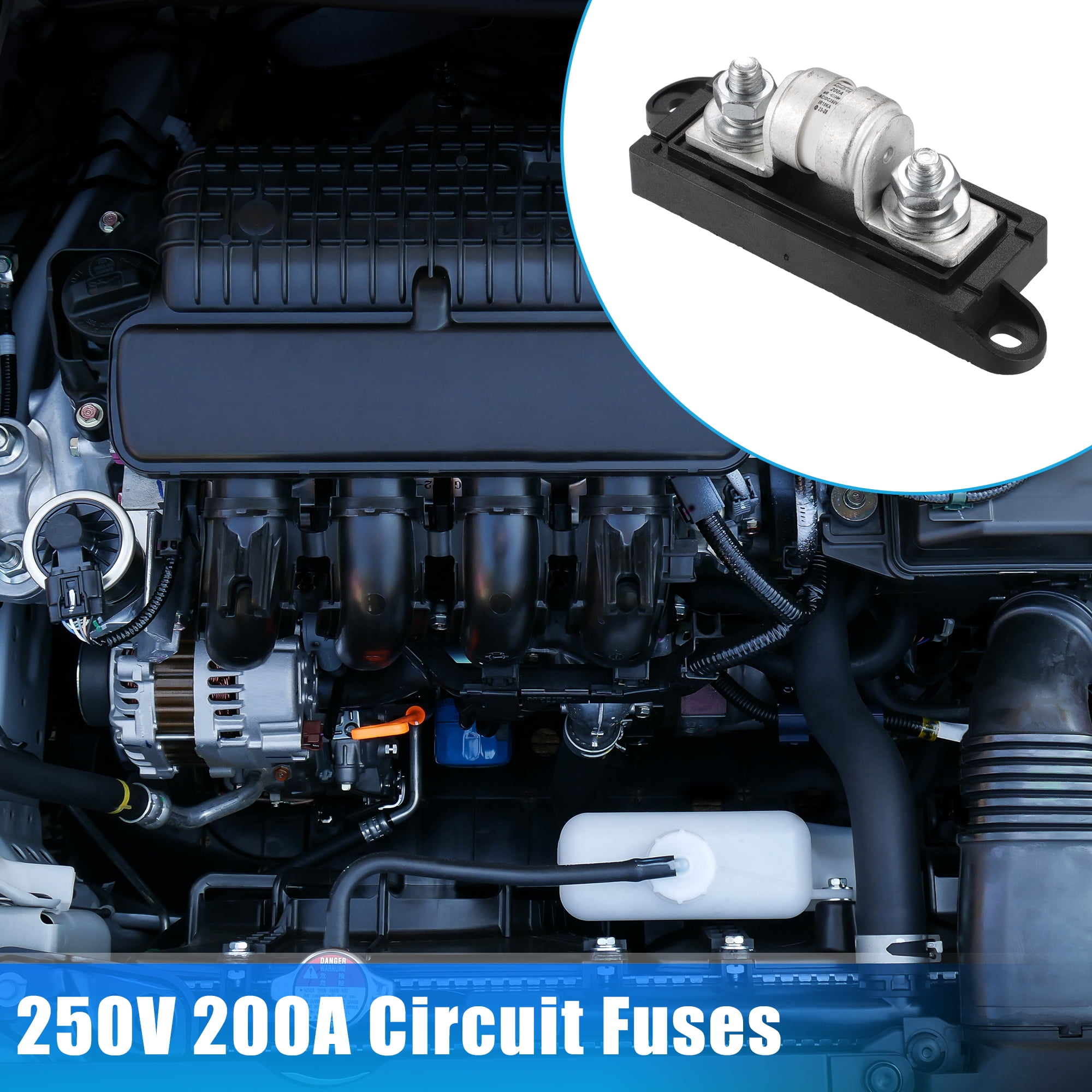 Unique Bargains Universal Car Truck SUV Marine Boats DC250V Fuse Block 200A Class T Fuse Holder with 200 Amp