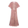 thumbnail image 3 of HH TRAF Vestido largo sin mangas con estampado retro para mujer, nuevo, a la moda, sexy, elegante, sin espalda, ajustado, hasta los tobillos, informal, 3 of 4