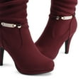 thumbnail image 2 of BURUDANI Women's Knee-High Stiletto Platform Pointed-Toe Boots, 2 of 8