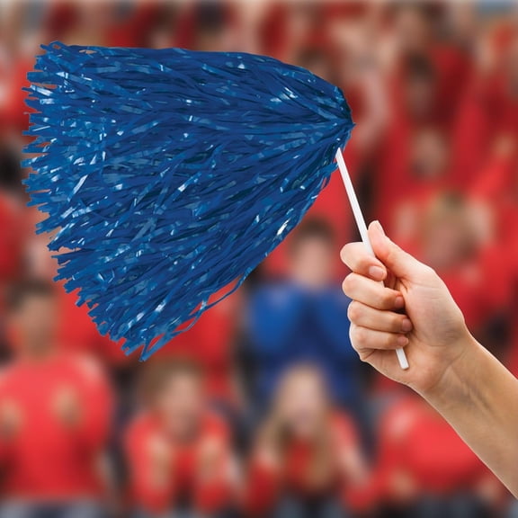 Beistle School Spirit Cheerleading Pom Pom Shakers - 12" - Blue - Pack of 144