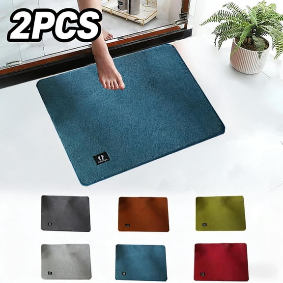 2PCS Bath Mat, Soft Absorbent Bathroom Mats, Durable Dots on Underside, Machine Washable Bathmat, Carpet Rug Room Decor for Shower Tub Floor RV, 24x17 Rugs, Coffee