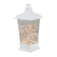 thumbnail image 3 of Northlight 12” Battery Operated White Tapered Lantern with Rice Lights Tabletop Decoration, 3 of 5