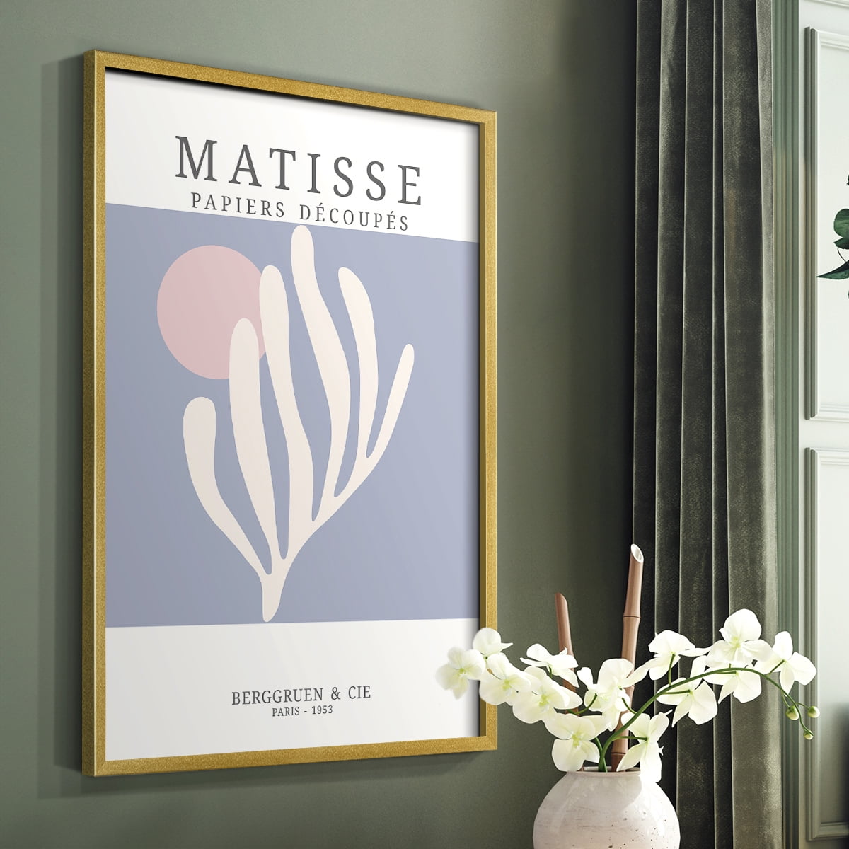 Matisse CDXXXVIII in Gold Solid Wood Framed Print No Nail Hanging