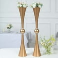 thumbnail image 6 of Efavormart 2 Pack | 31" Gold Crystal Embellishment Trumpet Table Centerpiece, Reversible Plastic Flower Vase, 6 of 10