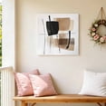 thumbnail image 5 of Canvas Wall Art Black Beige Color Block Canvas Art Print Abstract Modern Boho Pictures Wall Decor for Living Room Bedroom Artwork Decorations Stretched Framed Ready to Hang 10"x10", 5 of 9
