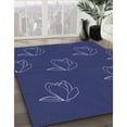 thumbnail image 3 of Ahgly Company Machine Washable Indoor Rectangle Transitional Royal Blue Area Rugs, 2' x 5', 3 of 7