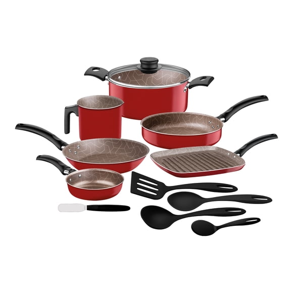Batería de Cocina Tramontina Aluminio 12 Pzas Modelo Ankara Rojo