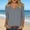 *Gray, variant on ClodeEU Women's Linen Blend V Neck 3/4 Sleeve Shirt,Solid Color Casual Loose Fit Blouse Navy,Womens Plus L