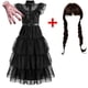 thumbnail image 2 of Disfraces de película Wednesday para niñas, disfraz de princesa de cumpleaños, disfraces de fantasía negra para Halloween, Carnaval, vestidos de Cosplay para niños, 2 of 4