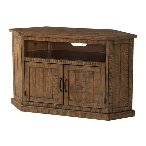 Martin Svensson Home Rustic Corner 50" Solid Wood TV Stand Natural Brown