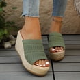 thumbnail image 6 of Samdudou Women Open Toe Espadrilles Sandals Bohemia Summer Wedges Casual Thick Sole Add Height Shoes Fashion Summer Outdoor Beach Slides for Beach, Wedding, 6 of 8