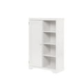 thumbnail image 5 of Multifunctional Storage Cabinets with 3 Storage Shelves and 1 Door, Modern Bedroom Wardrobe with 1 Cabinet and 1 Clothes Hanger, Space Saving Closet Pantry Cabinet for Home Office, White, 5 of 7