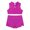 Rose_Red, variant on iiniim Kids Girls 2-Piece Sports Outfit Athletic Dance Crop Top with Booty Shorts Workout Gymnastics Leotard