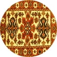 thumbnail image 1 of Ahgly Company Machine Washable Indoor Round Persian Yellow Traditional Area Rugs, 8' Round, 1 of 4