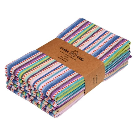 

Urban Villa Kitchen Towels Easter Collection Multi Pink Dobby stripes 100% Cotton Kitchen Towels Mitered Corners Ultra Soft Size 20X30 Inches Kitchen Towels Highly Absorbent Set of 6 Kitchen Towels