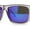 Slate - Teal Mirror, variant on Color Mirror Mens Sport Rectangle Horn Rim Plastic Sunglasses Shiny Black - Blue Mirror
