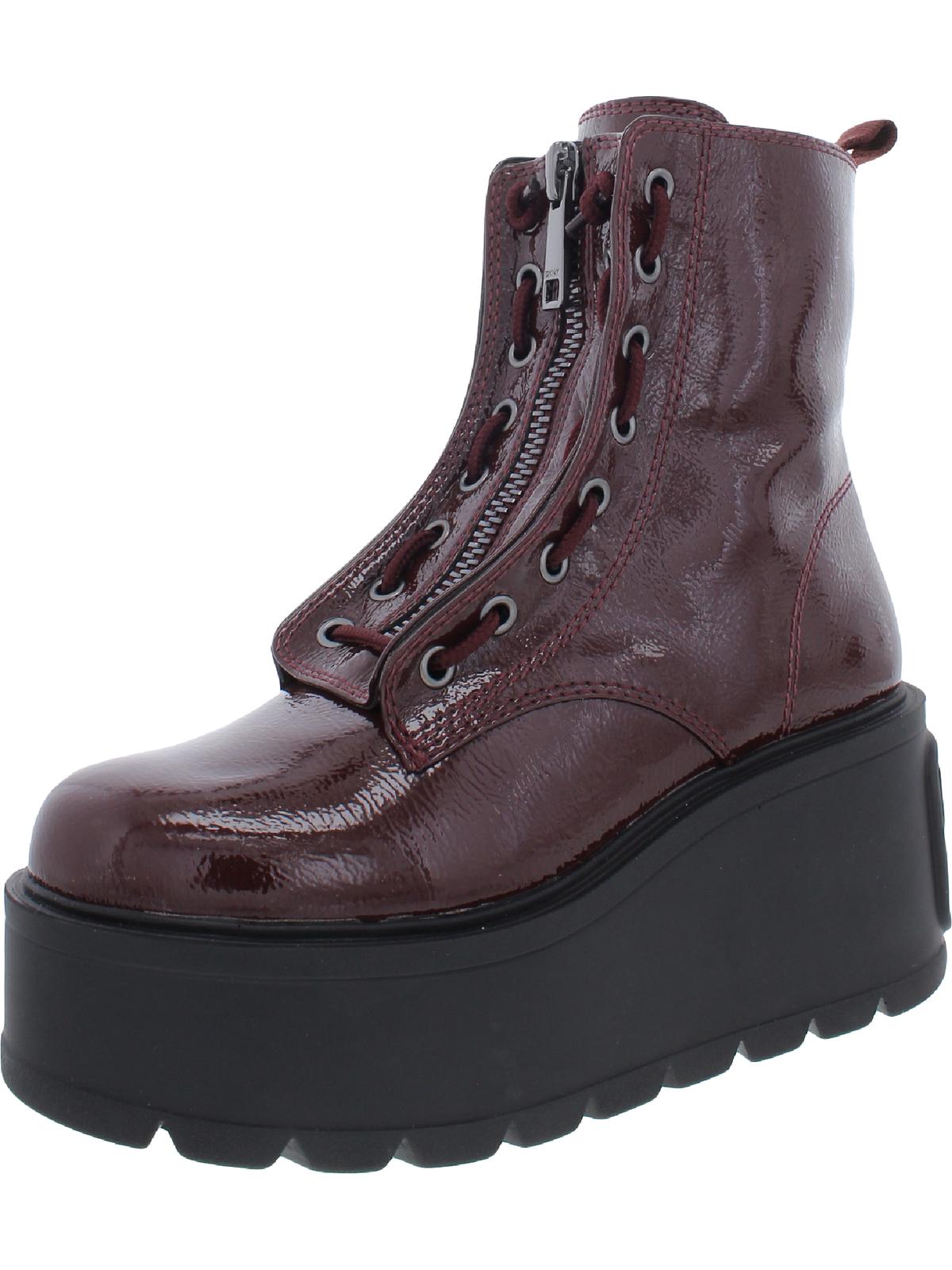 DKNY Womens Harli Laceless Flatform Combat & Lace-up Boots - Walmart.com