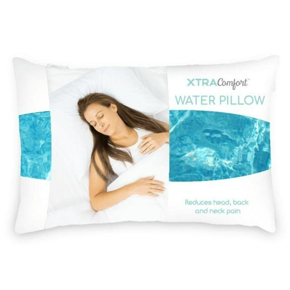 Xtra-Comfort Water Pillow – Adjustable Orthopedic Support for Neck & Spine, Cooling Memory Foam for Night Sweats, Fits Standard Pillowcases