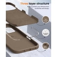 thumbnail image 3 of KOMI Designed for iPhone 16 Pro Case,Shockproof Liquid Silicone Protective Phone Case with Soft Anti-Scratch Microfiber Lining Ultra Slim Drop Protection Phone Cover 6.3 inch Light Brown, 3 of 5