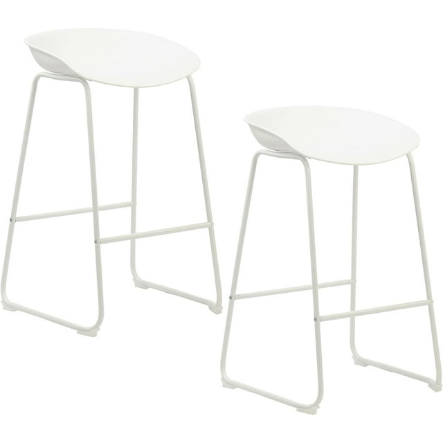 Bronte Living 26 inch Modern Polypropylene Counter Stool with Footrest for Kitchen, Restaurant - Series Ashton - Set of 2