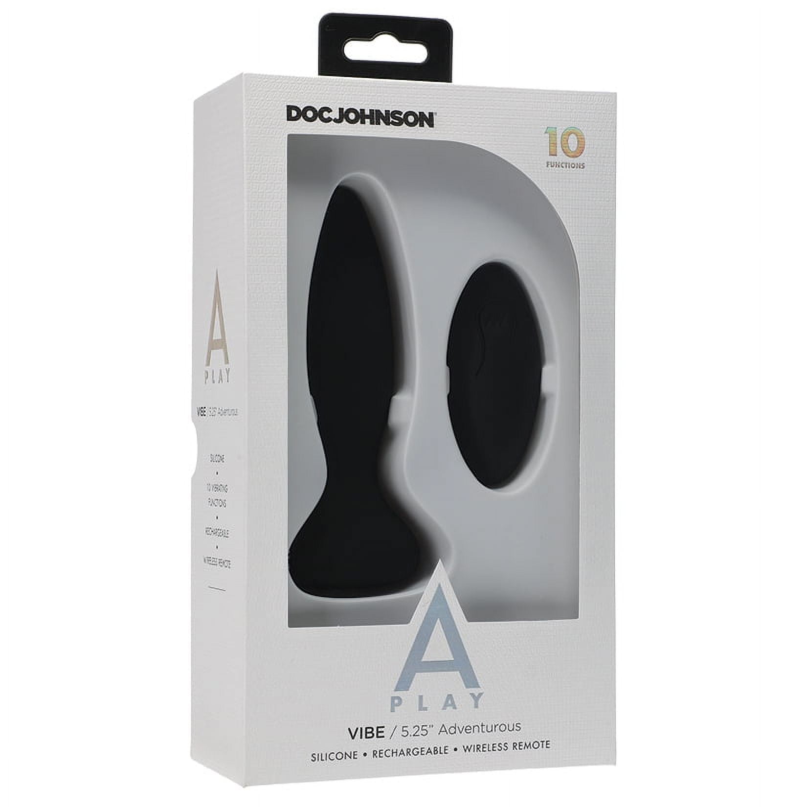 Doc Johnson A-Play Vibe Adventuren Anal Rechargeable en Silicone, Noir