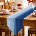 thumbnail image 2 of Table Runners 72 Inches Long, Navy Blue Ombre Cotton Linen Kitchen Dining Coffee Table Runner for Party Home Decor, Modern Abstract Art Ocean Oil Painting Tabletop Dresser Scarves Runner 16x72 Inch, 2 of 9