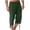 Green, variant on CHUMUD Men's Cotton Linen Shorts Relaxed Fit Elastic Waist Shorts Stretchy Capris Summer Casual with Pockets
