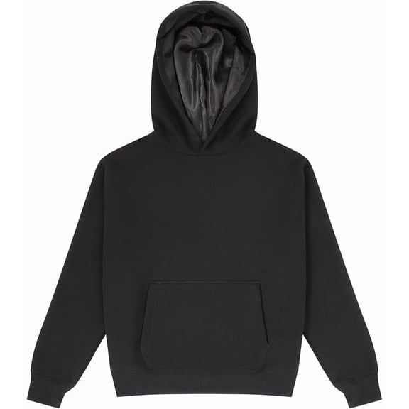 ARRIA by Kiss Satin-Lined Hoodie – Oversized Hoodie for Frizz Free Hair, Comfy Premium Cotton Sweatshirt, Women’s Fashion Hoodie, Fall Winter & Spring Trendy Essential Pullover (Small, Black)