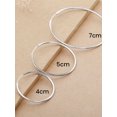 thumbnail image 4 of 1pair Fashionable Minimalist French Style S925 Sterling Silver Circle Hoop Earrings, Silver Gift, 4 of 4