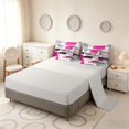 thumbnail image 4 of Manfei Abstract Ombre Rectangle Queen Bedding, Pink Black Gray Bedding Comforter Set Queen, Gray Reversible 7 Pieces, 4 of 6