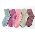 thumbnail image 3 of B&Q 8 Pairs Womens Winter Casual Wool Blend Thick Knit Thermal Warm Crew Cozy Boot Socks Size 5-10, 3 of 5