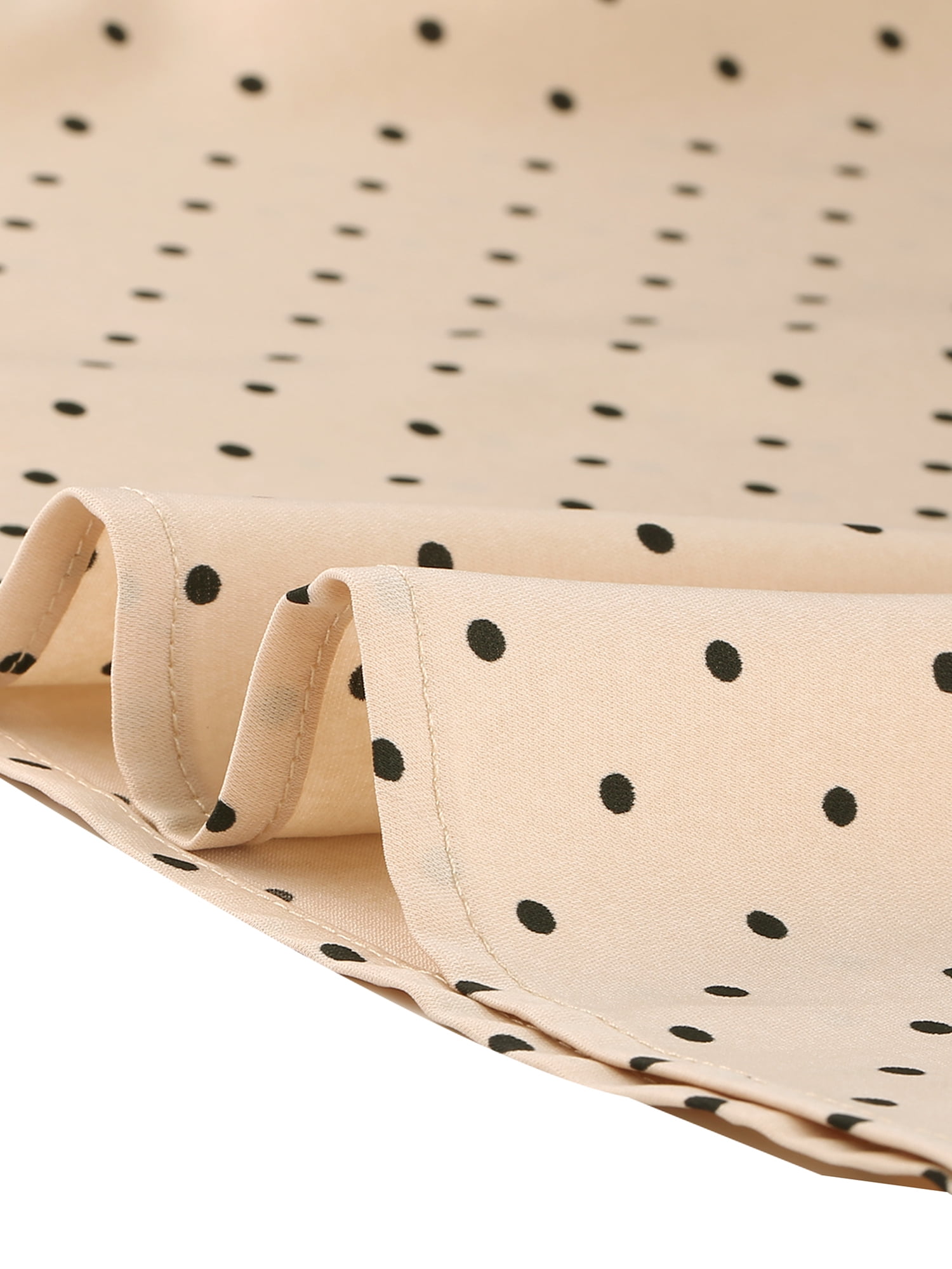 DARING DIVA Women's Contrast Peter Pan Collar Polka Dots Tops 3XL Dark Beige