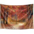 thumbnail image 3 of Autumn Landscape Tapestry Mountain Wall Hanging Tapestry Orange Yellow Leaves In Forest Tapestry For Living Room Bedroom Dorm Wall Decor, 150cm X 150c, 3 of 5