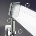 Kangnenghuishiye Squares Shower Head with Handheld High Pressure 3 Spray Modes, Body Coverage