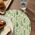 thumbnail image 3 of Spring Leavse Round 13 Inch Placemats Set of 8, Pastoral Garden Botanical Rustic Burlap HeatResistant Non Slip Place Mats for Dining Table, Wipeable Braided Kitchen Table Mats for Housewarming, 3 of 9