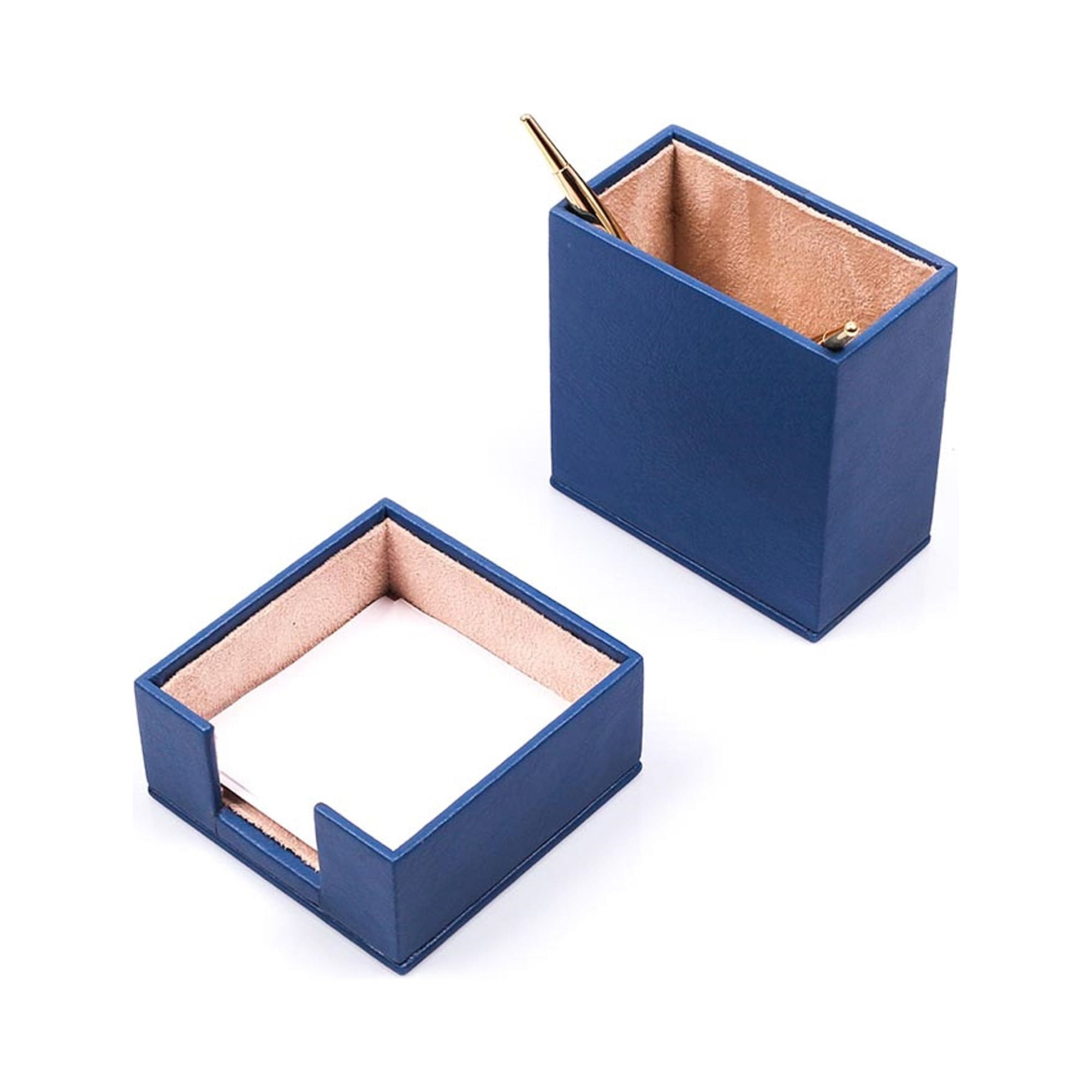 Leather Double Document Tray - Pen Holder - Note Paper Holder -3 Accessories-Desk Organizer - Office Desk Accessories - Desktop Storage - 3 PCS