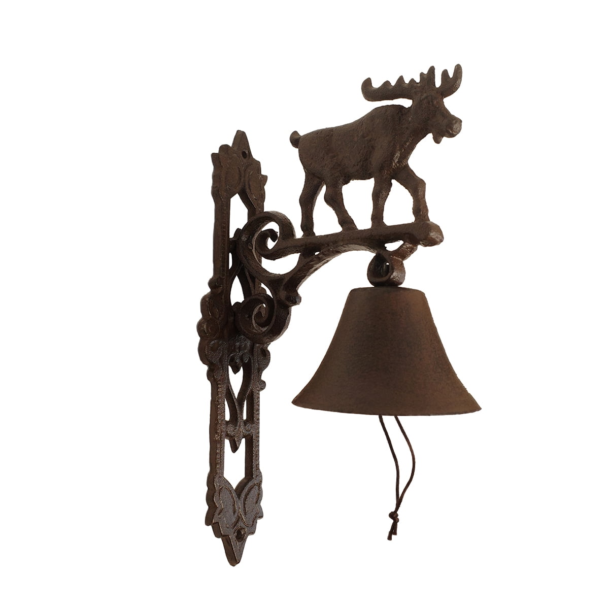 Cast Iron Rustic elk MOOSE Deer with antlers vintage DINNER bar BELL wall decor