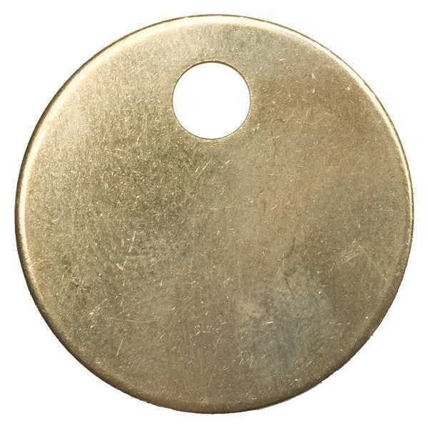 C.H. Hanson Blank Tag, Brass, 1 1/2 in H x 1 1/2 in W, Brass, Round, 25 PK 43582