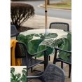 thumbnail image 5 of Outdoor Tablecloth with Umbrella Hole for Patio/Picnic/Party/Camping, Monstera Leaves Waterproof Table Cloth Square Cover Washable, Summer Green Tropical Plants Leaf Beige (60"x 60"), 5 of 8