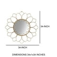 thumbnail image 4 of The Urban Port UPT-228700 Miroir Mural Rond en Métal avec Motif Ovale, Brun & Or, 4 of 5