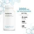 thumbnail image 6 of SuperSmart - Niacinamide (Nicotinamide) 2000 mg per Day - Vitamin B3 Supplement | Non-GMO & Gluten Free - 180 Vegetarian Capsules, 6 of 8