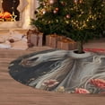 thumbnail image 5 of KLL 48" Christmas Tree Skirt Vintage Floral White Horse Xmas Tree Skirts Mat for New Year Xmas Holiday Party Indoor Outdoor Home Decoration, 5 of 5