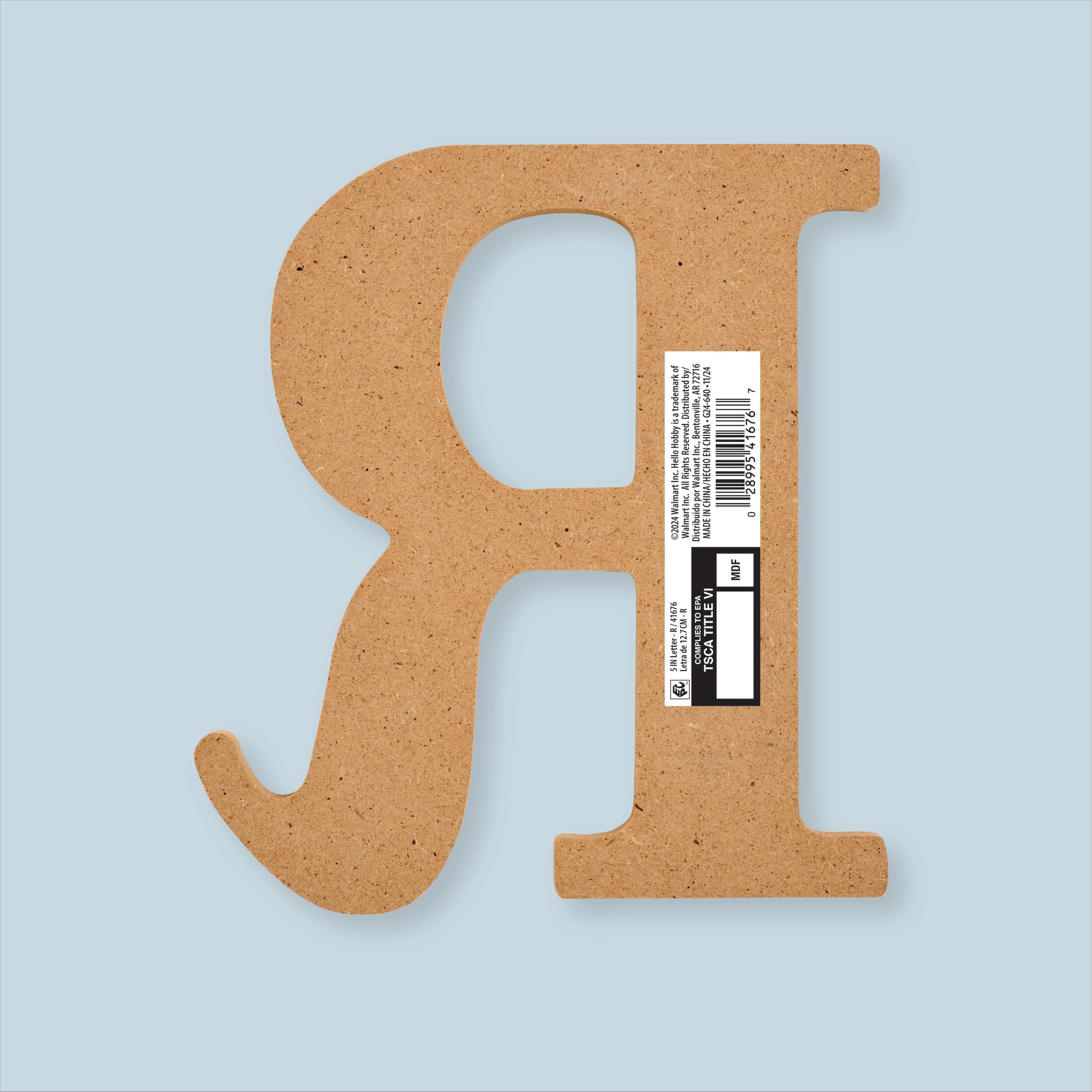Plaid Unfinished Wood MDF 5" Letter for DIY Arts and Crafts, R