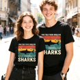 thumbnail image 6 of I Was Told There Would Be Sharks Vintage Retro Stripes Ocean Shark Graphic T-Shirt, Distressed Nautical Unisex Casual Summer Tee Shirt, 6 of 6