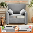 thumbnail image 6 of JONPONY Oversized Accent Chairs, 39" Wide Single Sofa Chair with Comfy Upholstered, Modern Chenille Lounge Chair, Comfortable Reading Chair for Living Room & Bedroom (Grey, 2 Pack), 6 of 9